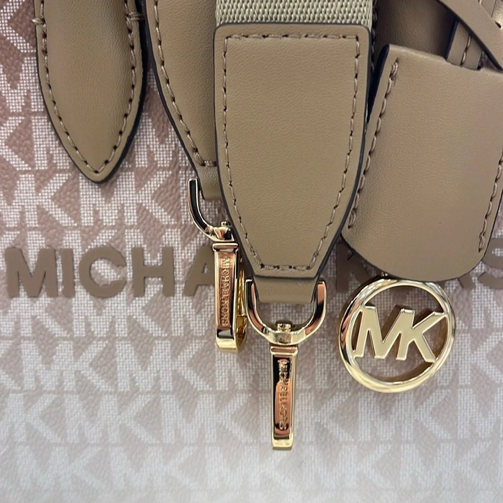 Michael Kors Mirella Extra-Small Ombré Logo Crossbody XBODY Shopper  Camel  NWT